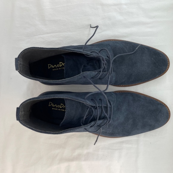 Dino Draghi Vero Cuoio Leather Sole Italy Chukka Boot Blue Suede Men’s 41 (US 8) - Picture 5 of 10
